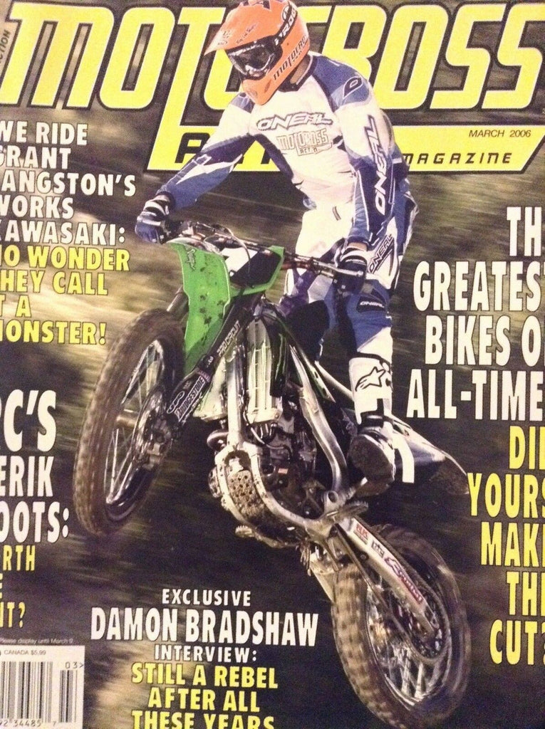 Motocross Action Magazine Grant Langston's Kawasaki March 2006 122318nonrh
