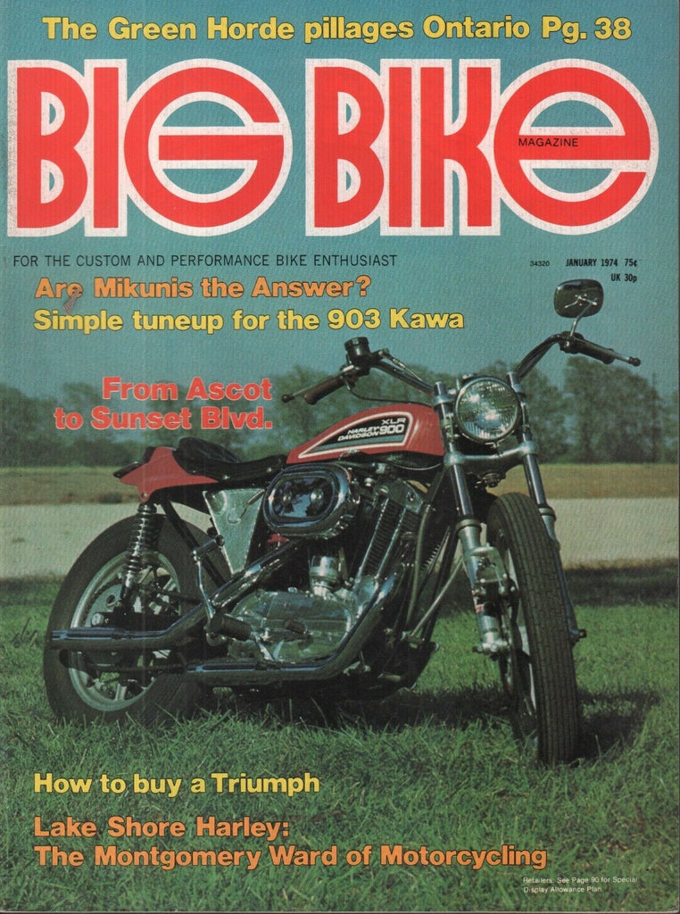 Big Bike January 1974 Lake Shore Harley Vintage Motorcycle Magazine 121518AME