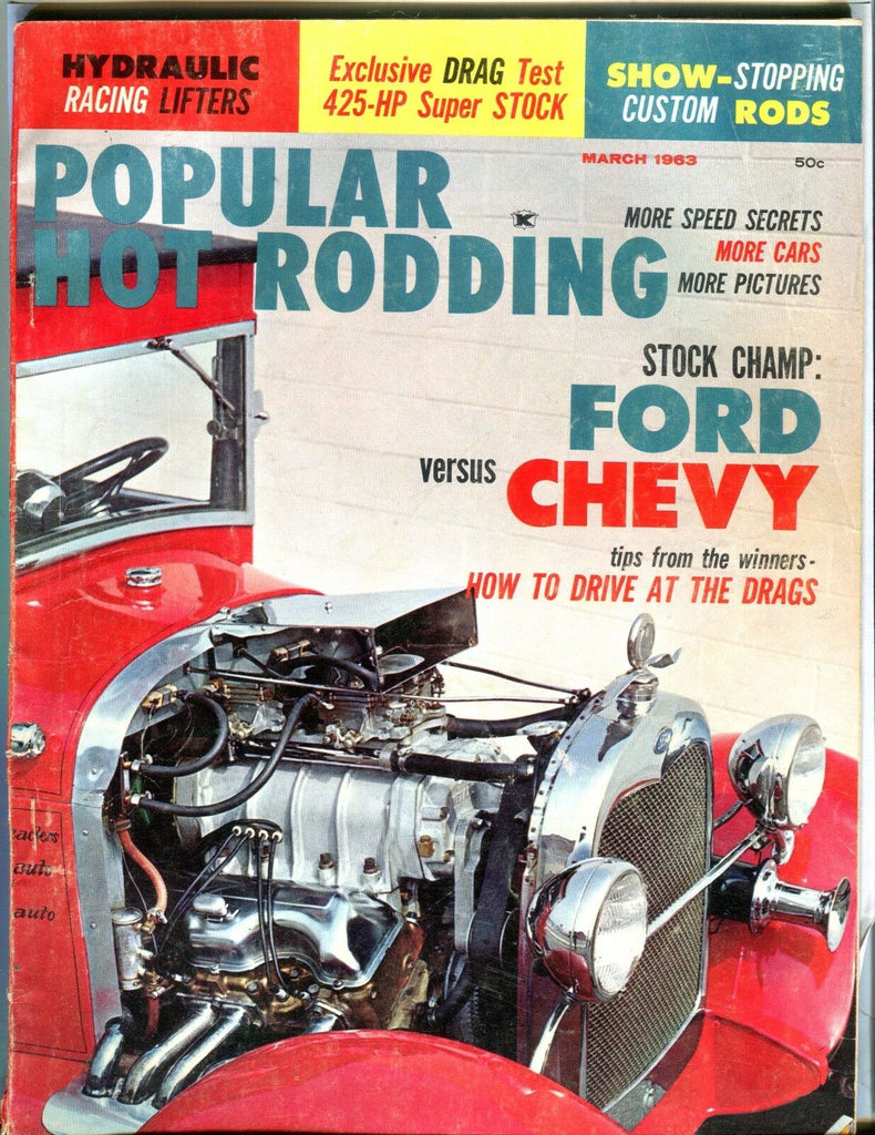 Popular Hot Rodding Magazine March 1963 Ford Chevy VG No ML 030317nonjhe