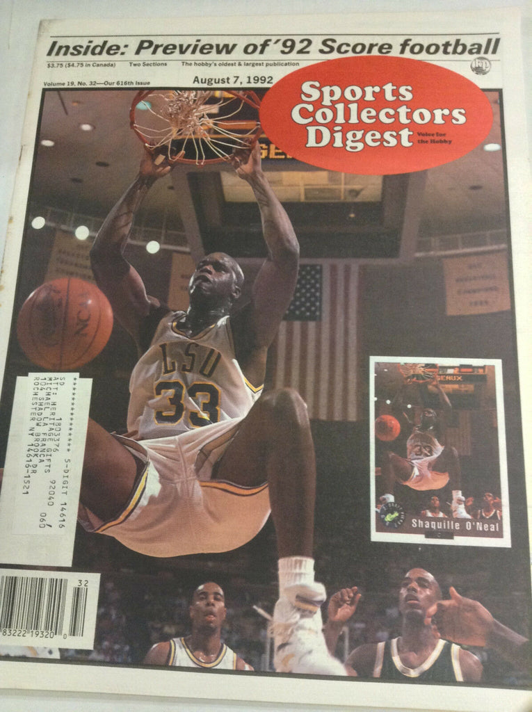 Sports Collector's Digest Magazine Shaquille O' Neal August 7, 1992 061317nonr2