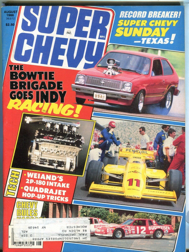Super Chevy Magazine August 1986 Bowtie Brigade EX w/ML 031417nonjhe