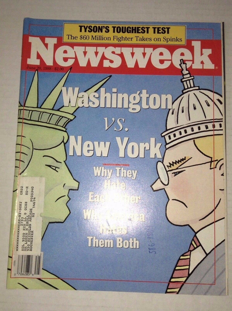 Newsweek Magazine Washington Vs New York June 20, 1988 102016RH