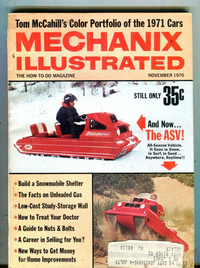 Mechanix Illustrated Magazine November 1970 ASV All-Season Vehicle 062217nonjhe