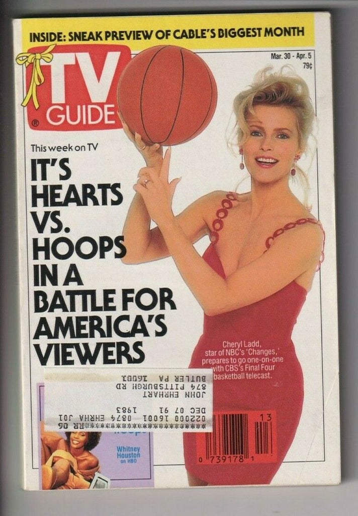 TV Guide Mag Cheryl Ladd NBA's Final Four Cover 1 of 2 Mar/Apr 5 1991 111919nonr