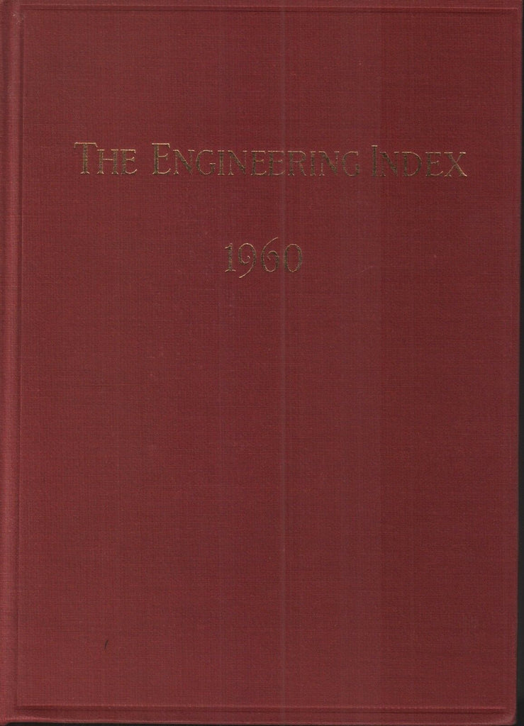 The Engineering Index 1960 American Society Mechanical Engineers FAA 102618AME