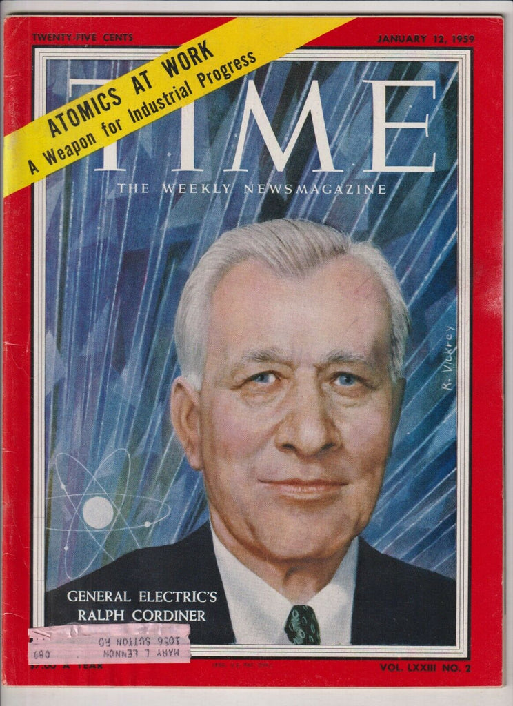 Time Mag General Electric's Ralph Cordiner January 12, 1959 021720nonr