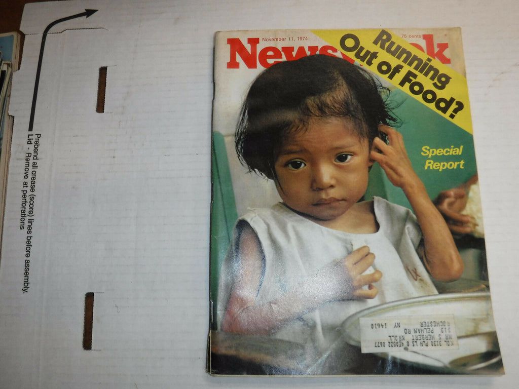 Newsweek Magazine Running Out Of Food November 11, 1974 100316R
