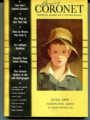 Coronet Magazine July 1939 Great Pics/Stories EX w/writing on top 121815jhe2
