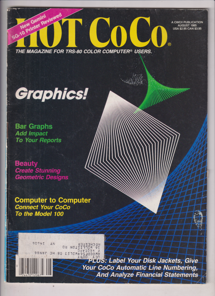 Hot CoCo Magazine Graphics & Bar Graphs August 1985 121719nonr