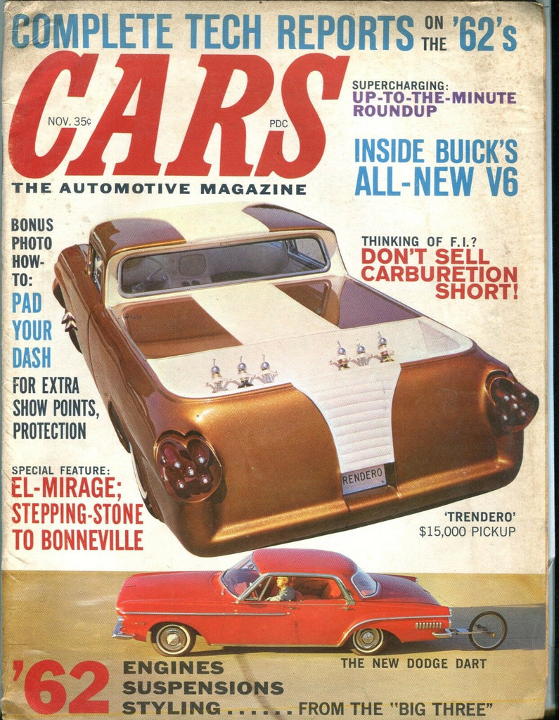 Cars Magazine November 1961 Trendero Dodge Dart VG No ML 032217nonjhe