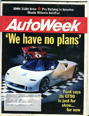AutoWeek Magazine Dec. 19-25 1994 Ford GT90 EX 012816jhe