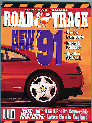 Road & Track Magazine October 1990 New For '91 New Car Issue! VGEX 010416jhe2