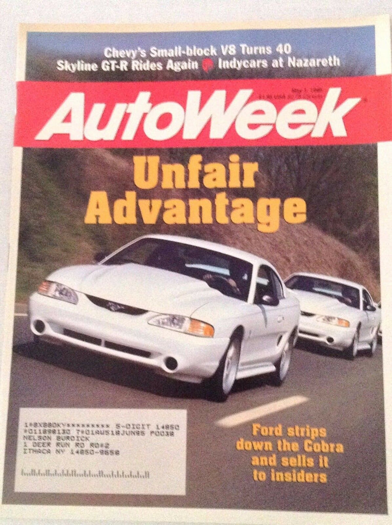 Autoweek Magazine Ford Strips Down The Cobra May 1, 1995 011617rh
