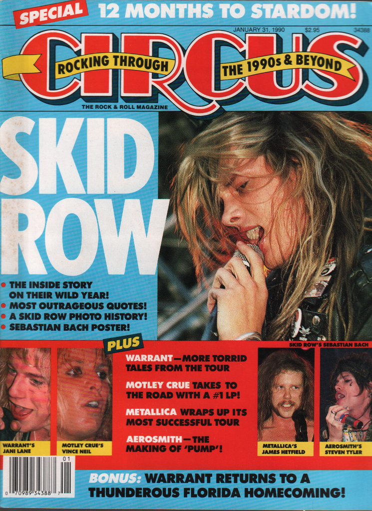 Circus Magazine January 31 1990 Skid Row Motley Crew Metallica 080320ame