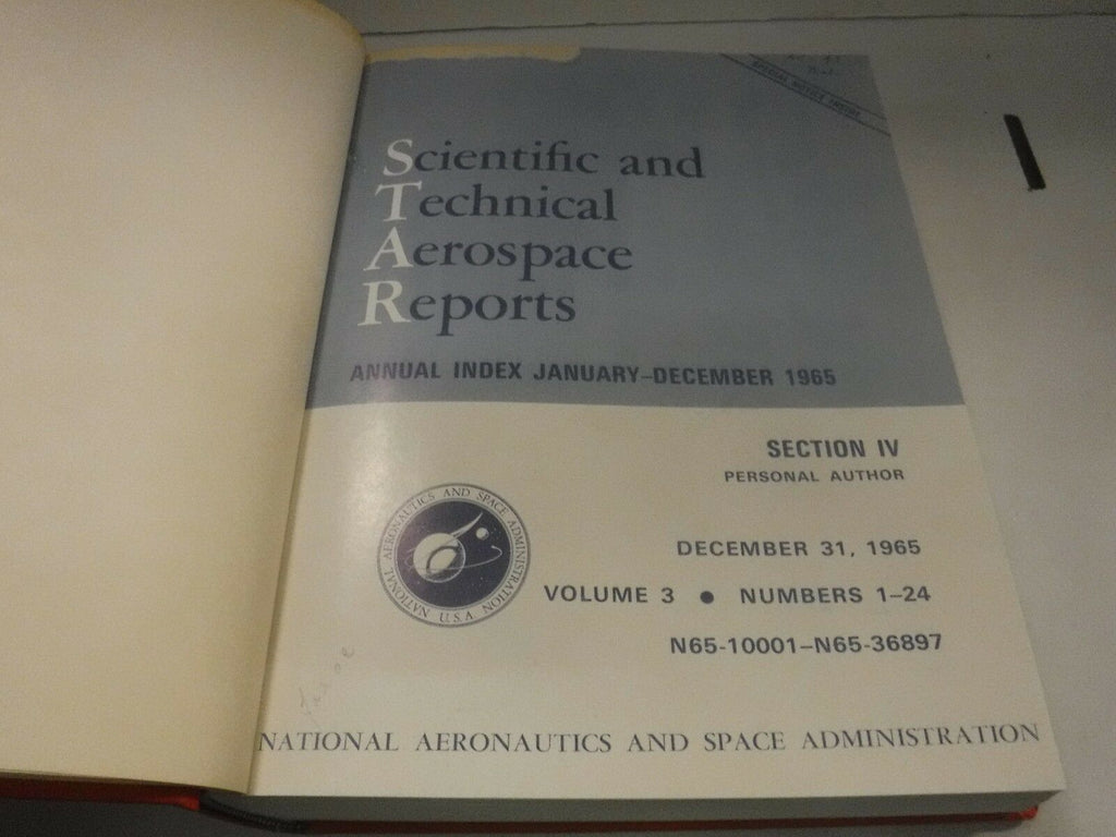 NASA Scientific Technical Aerospace Reports 1965 Annual Index Sec4 v3 4102518AME
