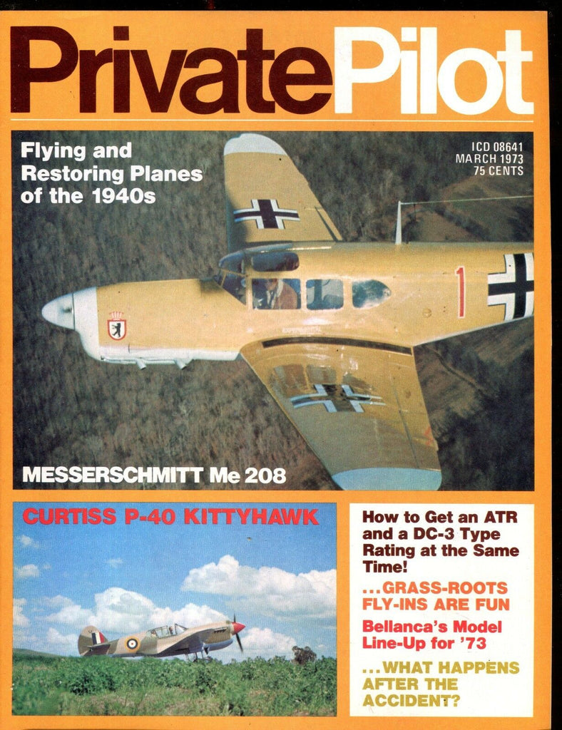 Private Pilot Magazine March 1973 Messerschmitt Me 208 Ex No ML 121516jhe