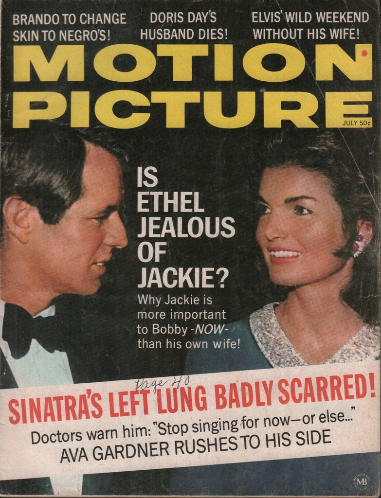 Motion Picture July 1968 Jackie Ethel Bobby Kennedy Frank Sinatra 062519AME