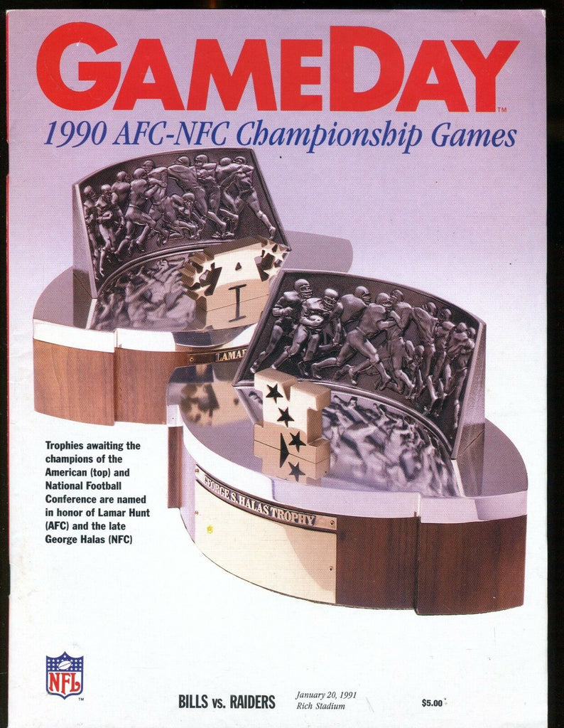 GameDay Magazine Bills vs. Raiders January 20 1991 EX 010417jhe