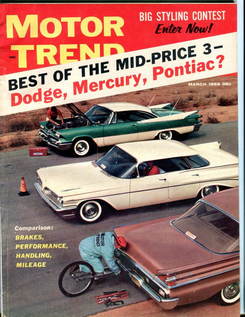 Motor Trend Magazine March 1959 Dodge Mercury Pontiac VG No ML 052617nonjhe