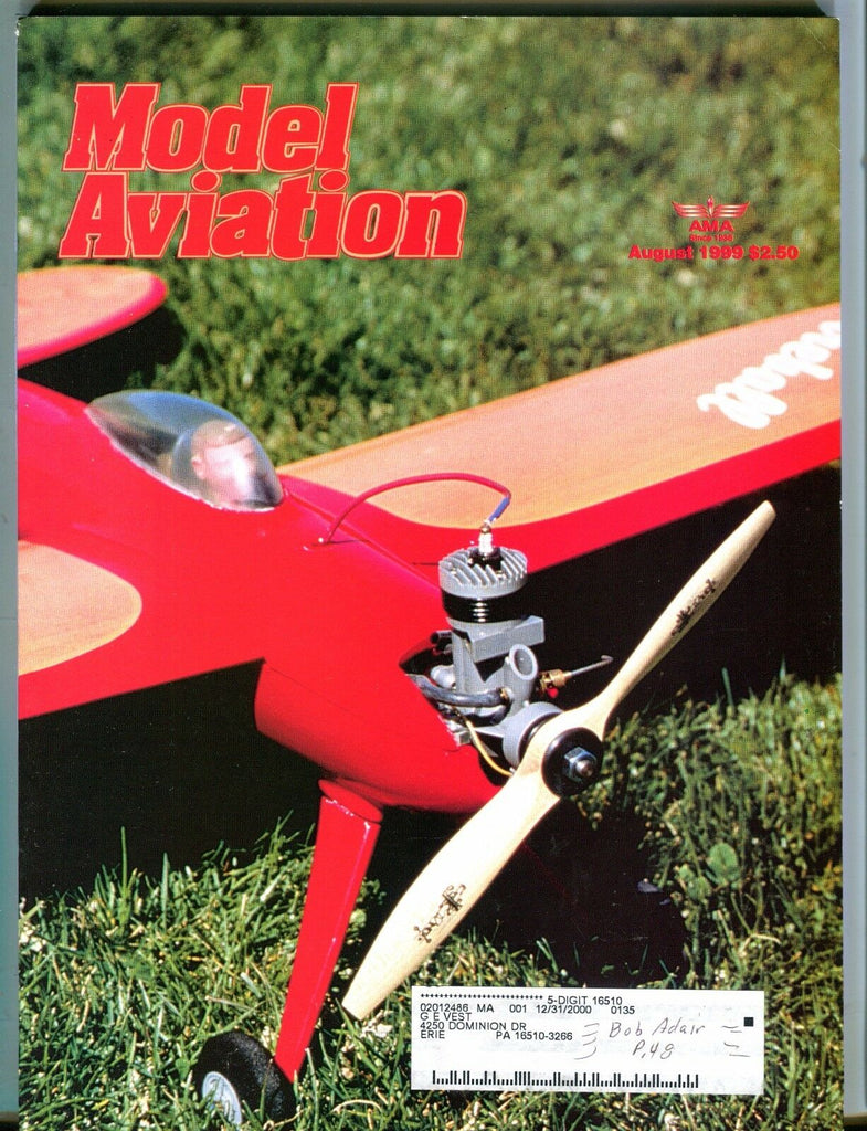 Model Aviation Magazine August 1999 Jim Walker EX 050217nonjhe