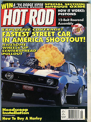 Hot Rod Magazine January 1994 Fastest Street Car In America EX 022216jhe