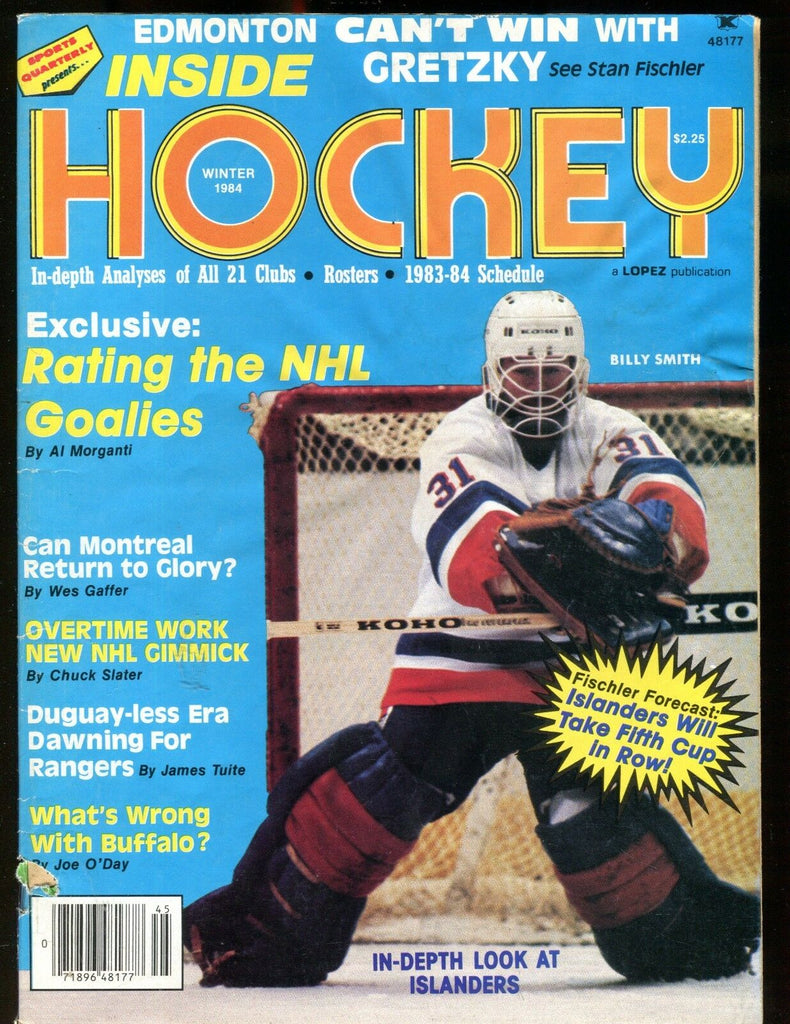 Inside Hockey Magazine Winter 1984 Billy Smith EX No ML 012717jhe