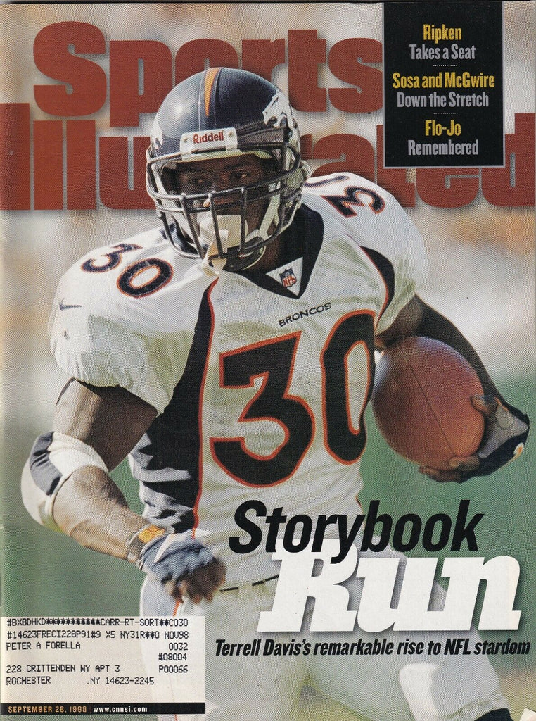 Sports Illustrated Terrell Davis Ripken Sammy Sosa September 28, 1998 091719nonr