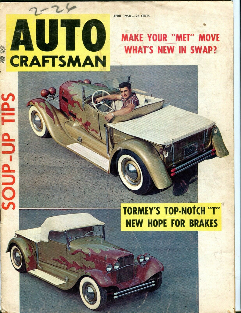 Auto Craftsman Magazine April 1958 Tormey's Top-Notch T VG No ML 052617nonjhe