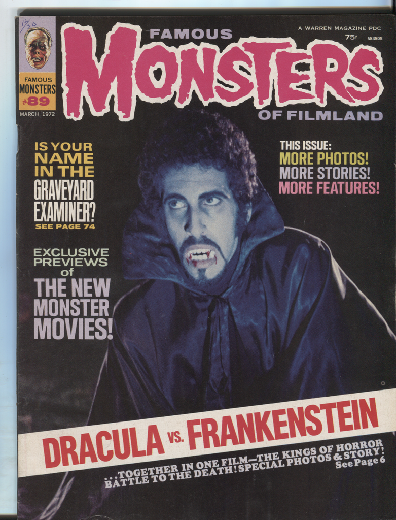 Famous Monsters of Filmland #89 March 1972 Dracula Vs Frankenstein 022521DBE