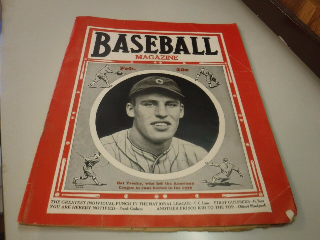 Baseball Magazine February 1937 Hal Trosky GD 050617nonjhe