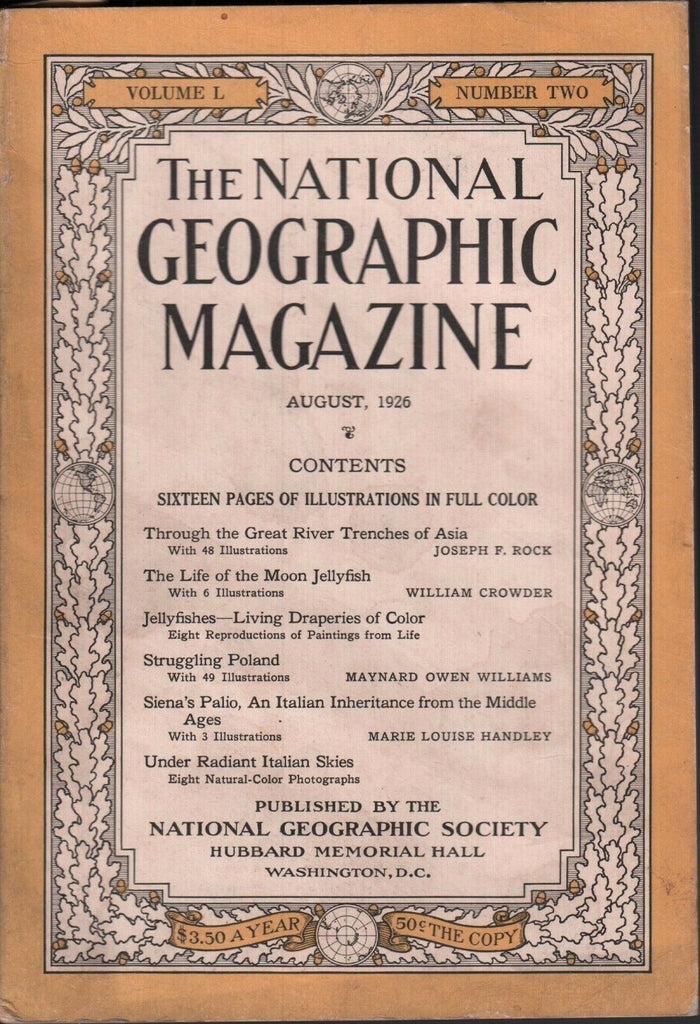 National Geographic Magazine August 1926 Life of The Moon Jellyfish 020617DBE2