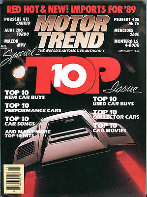 Motor Trend Magazine November 1988 Special Top 10 Issue EX 012816jhe