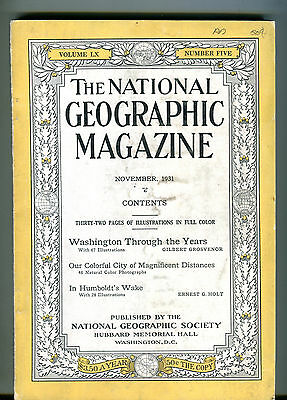 The National Geographic Magazine November 1931 Washington VG 041416jhe