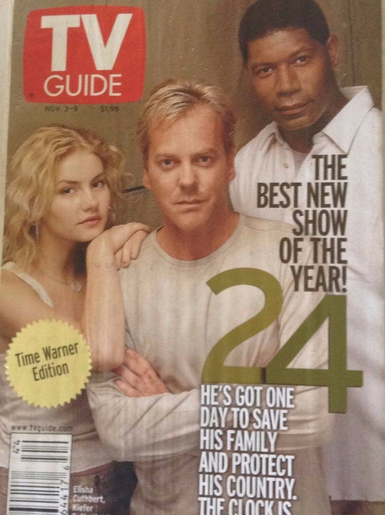 Tv Guide Magazine Elisha Cuthbert Kiefer Sutherland November 3, 2001 082717nonrh