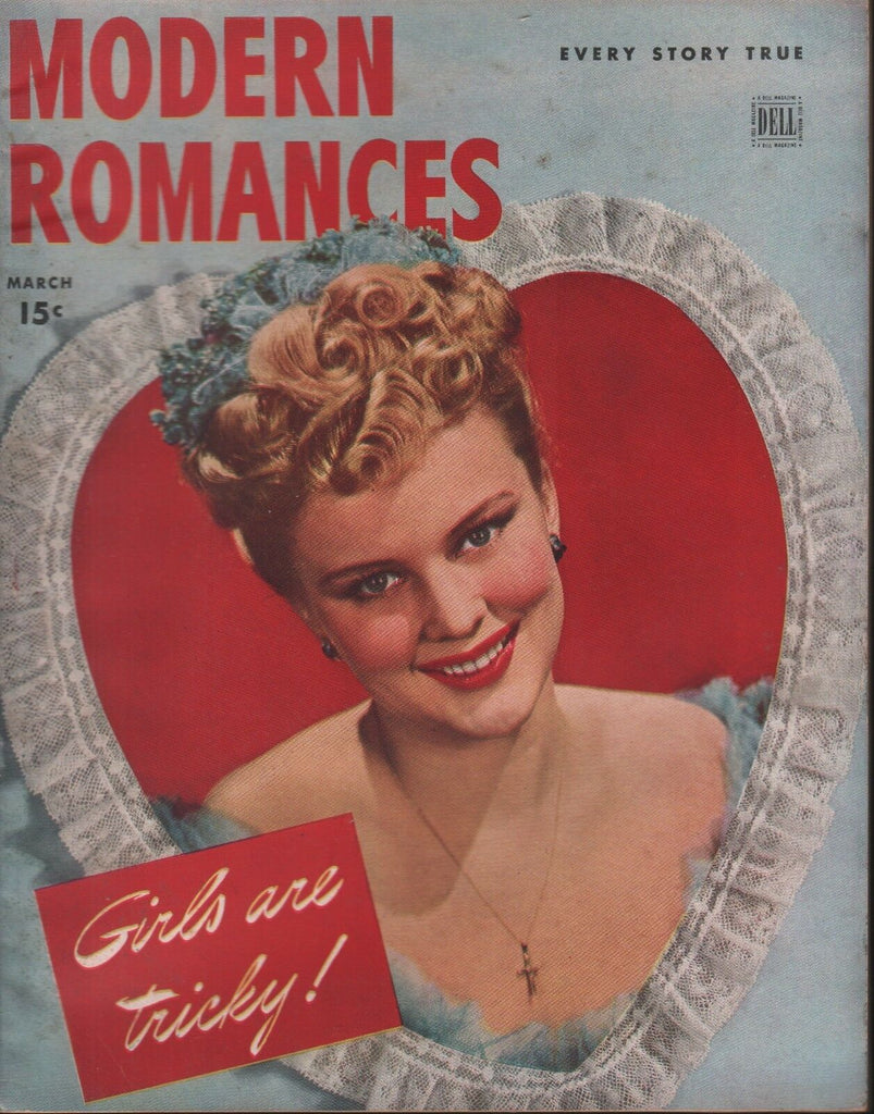 Modern Romances Vintage Magazine March 1944 Girls Are Tricky 100118ame