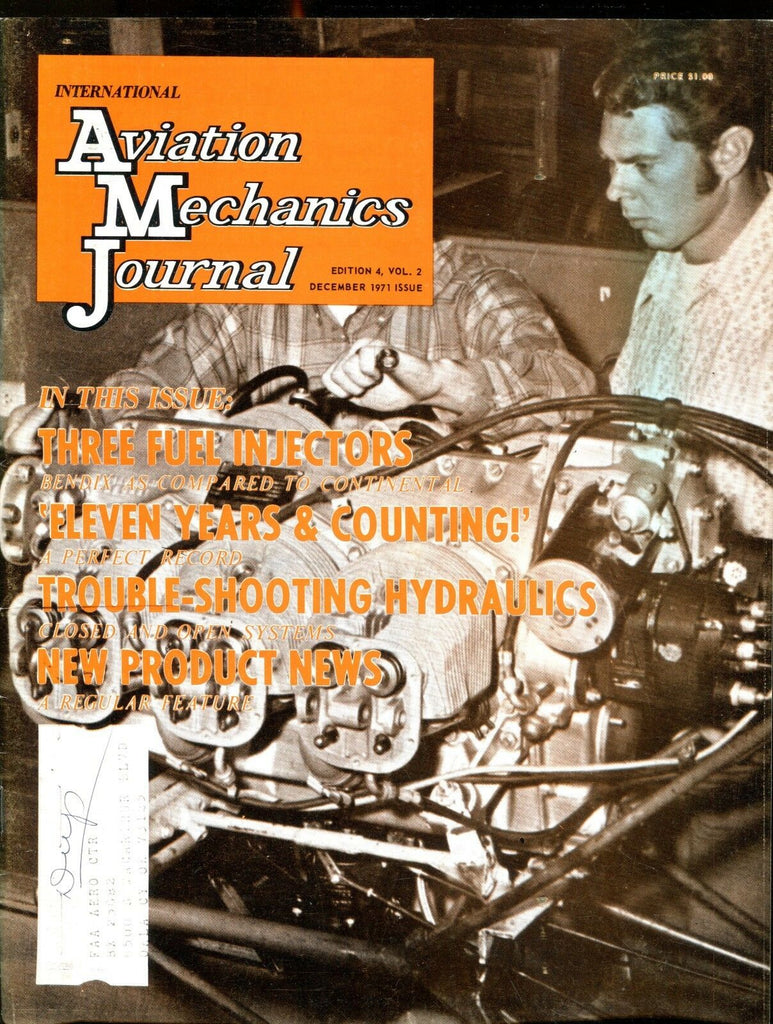 Aviation Mechanics Journal December 1971 Fuel Injectors EX w/ML 121916jhe