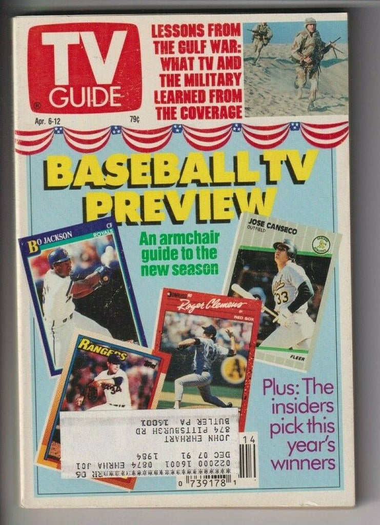 TV Guide Mag Baseball Tv Preview Bo Jackson April 6-12, 1991 111919nonr