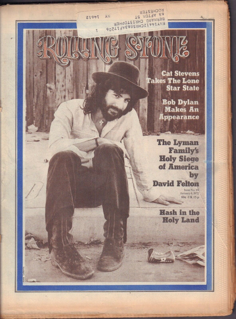 Rolling Stone January 6 1972 Bob Dylan, Cat Stevens w/ML 121316DBE