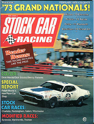 Stock Car Racing Magazine February 1973 Dave Marcis Benny Parsons EX 030116jhe