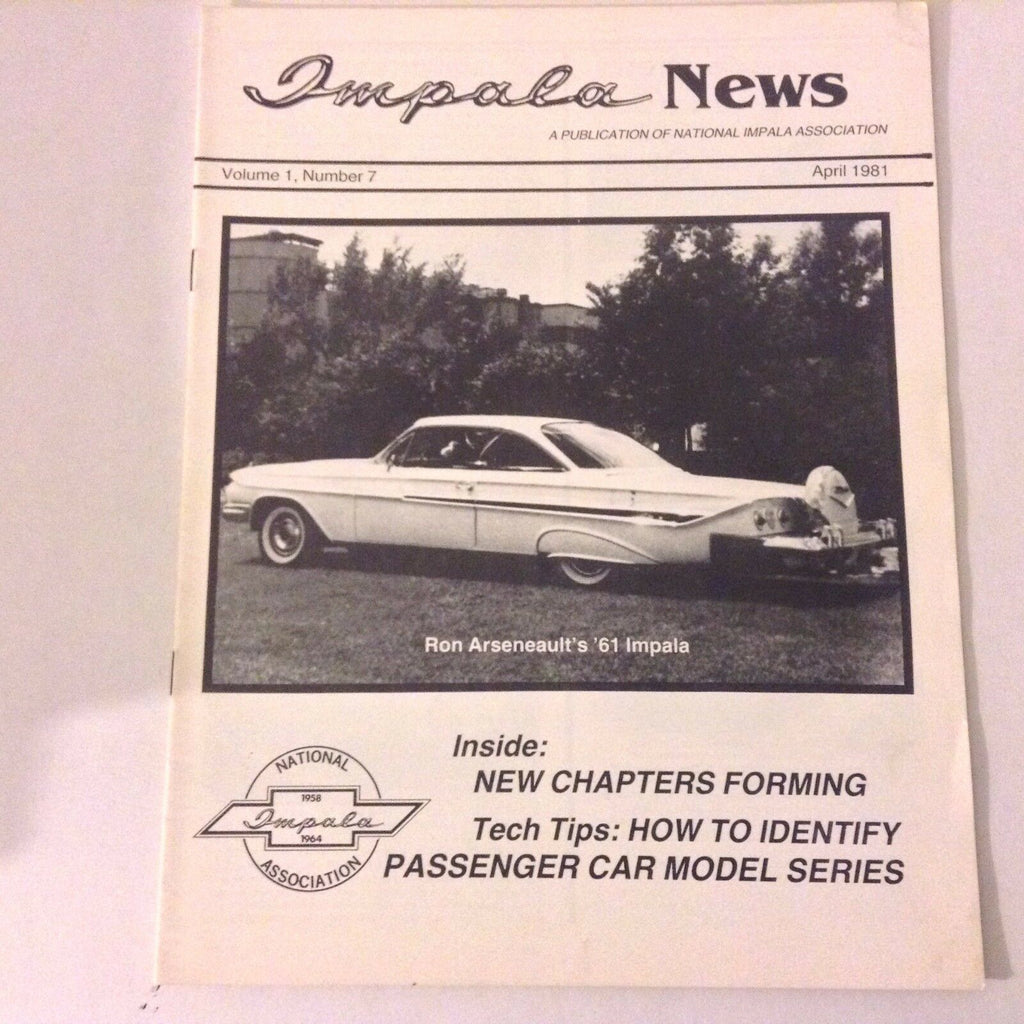 Impala News Magazine Ron Arseneault's '61 Impala April 1981 052117nonrh