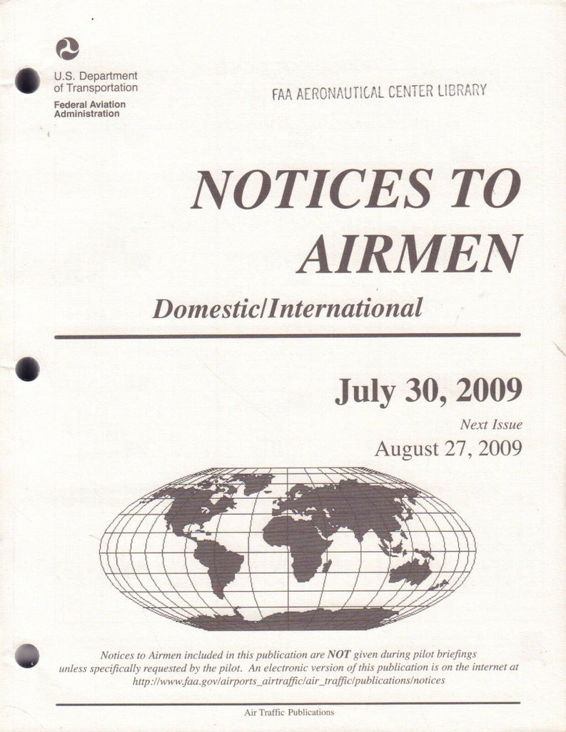 Notices To Airmen July 30 2009 USDOT FAA Library 090617FAA2