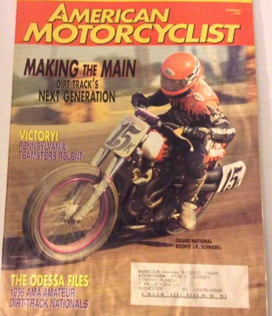 American Motorcyclist Magazine Rookie J.R. Schnabel September 1996 073017nonrh