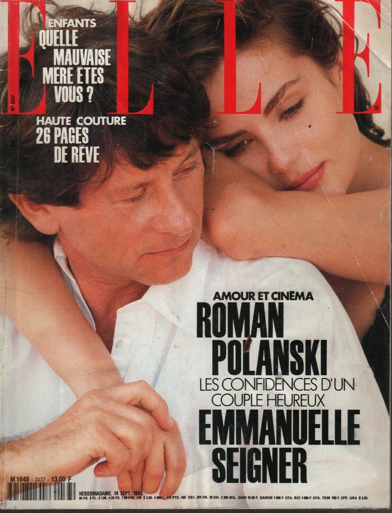 Elle French 14 Septembre 1992 Roman Polanski Emmanuelle Seigner 091619AME