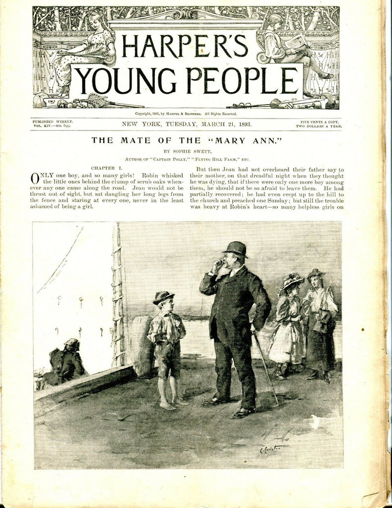 Harper's Young People Magazine March 21 1893 Sophie Swett GD 042717nonjhe