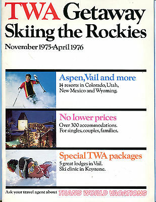 TWA Getaway Skiing The Rockies November 1975-April 1976 EX 072216jhe