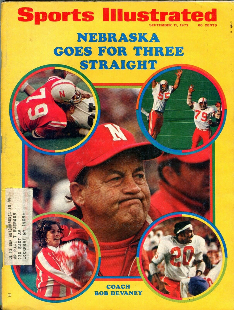 Sports Illustrated Magazine September 11 1972 Bob Devaney VG w/ML 091416jhe