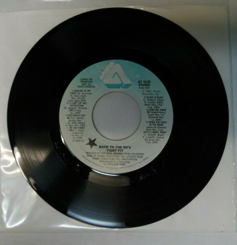 Back to the 60's Tight Fit various songs & artists PROMO 45RPM 022220LLE45