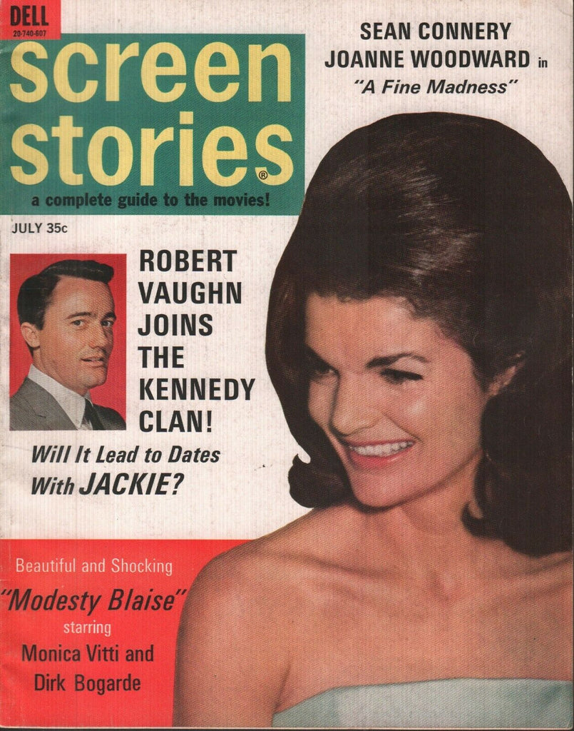 Screen Stories July 1966 Jackie Kennedy Robert Vaughn Sean Connery 070119AME