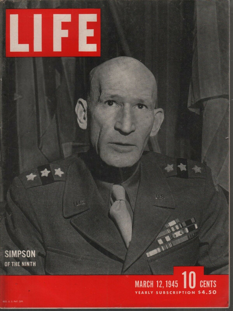 Life Magazine March 12 1945 Gen Simpson Iwo Jima Vintage WWII Ads 082019AME