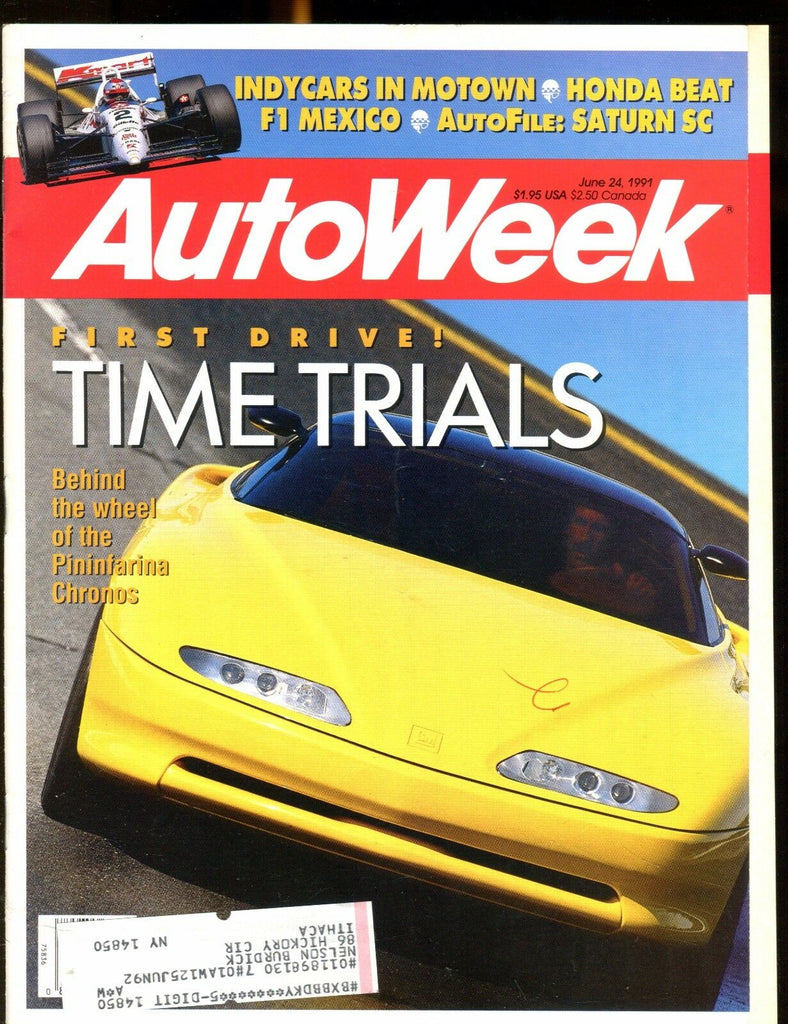 AutoWeek Magazine June 24 1991 Pininfarina Chronos EX w/ML 022517nonjhe